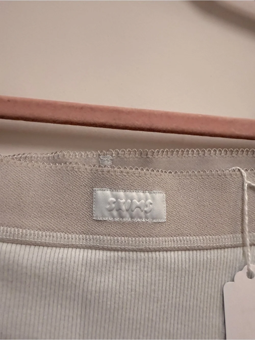 SKIMS Light Gray Ribbed Boxer Shorts